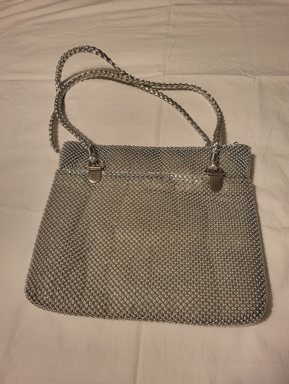 Marlo Silver Mesh Chain Shoulder Bag